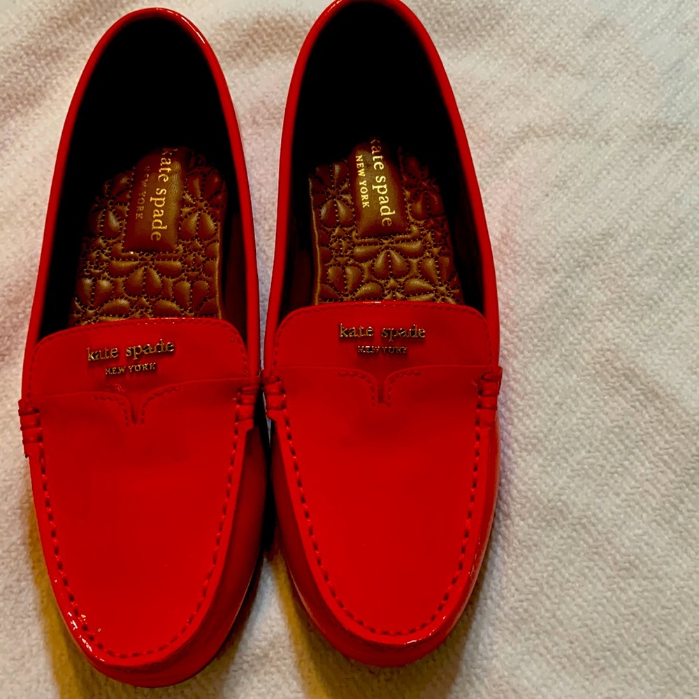 Kate Spade New York Red Coral Deck Loafers Flats, Size 7